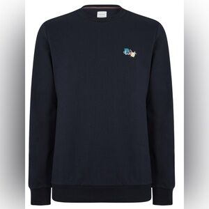 PAUL SMITH NWOT paint splatter logo navy crewneck sweatshirt, men’s large